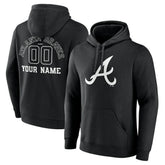 Atlanta Braves Monochrome Personalized Name & Number Pullover Hoodie - MLB