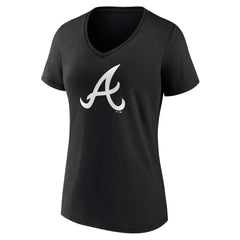 Atlanta Braves Women's Monochrome Personalized Name & Number V-Neck T-Shirt - MLB