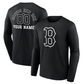 Boston Red Sox Monochrome Personalized Name & Number Long Sleeve T-Shirt - MLB