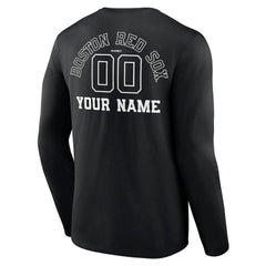 Boston Red Sox Monochrome Personalized Name & Number Long Sleeve T-Shirt - MLB
