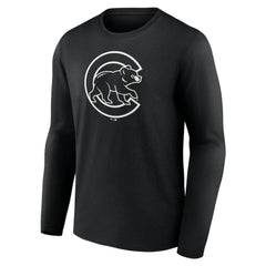 Chicago Cubs Monochrome Personalized Name & Number Long Sleeve T-Shirt - MLB