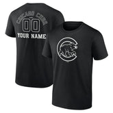Chicago Cubs Monochrome Personalized Name & Number T-Shirt - MLB