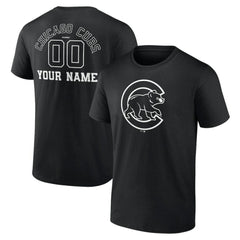 Chicago Cubs Monochrome Personalized Name & Number T-Shirt - MLB