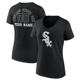 Chicago White Sox Women's Monochrome Personalized Name & Number V-Neck T-Shirt - MLB
