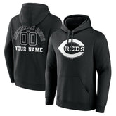 Cincinnati Reds Monochrome Personalized Name & Number Pullover Hoodie - MLB
