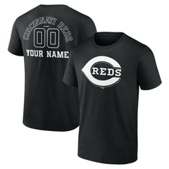Cincinnati Reds Monochrome Personalized Name & Number T-Shirt - MLB