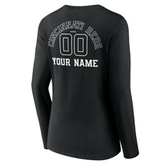 Cincinnati Reds Women's Monochrome Personalized Name & Number Long Sleeve V-Neck T-Shirt - MLB