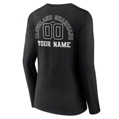 Cleveland Guardians Women's Monochrome Personalized Name & Number Long Sleeve V-Neck T-Shirt - MLB