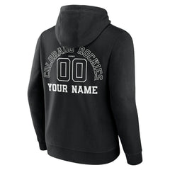 Colorado Rockies Monochrome Personalized Name & Number Pullover Hoodie - MLB