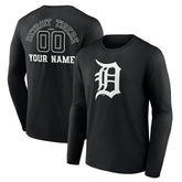 Detroit Tigers Monochrome Personalized Name & Number Long Sleeve T-Shirt - MLB