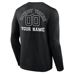 Detroit Tigers Monochrome Personalized Name & Number Long Sleeve T-Shirt - MLB
