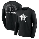 Houston Astros Monochrome Personalized Name & Number Long Sleeve T-Shirt - MLB