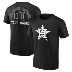 Houston Astros Monochrome Personalized Name & Number T-Shirt - MLB