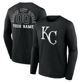 Kansas City Royals Monochrome Personalized Name & Number Long Sleeve T-Shirt - MLB