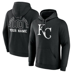 Kansas City Royals Monochrome Personalized Name & Number Pullover Hoodie - MLB