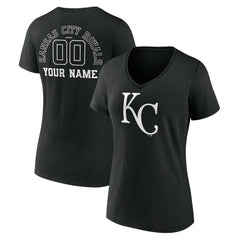 Kansas City Royals Women's Monochrome Personalized Name & Number V-Neck T-Shirt - MLB