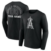 Los Angeles Angels Monochrome Personalized Name & Number Long Sleeve T-Shirt - MLB