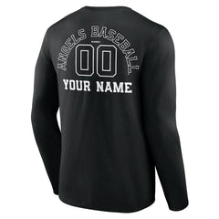 Los Angeles Angels Monochrome Personalized Name & Number Long Sleeve T-Shirt - MLB