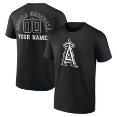 Los Angeles Angels Monochrome Personalized Name & Number T-Shirt - MLB