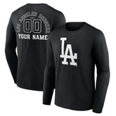 Los Angeles Dodgers Monochrome Personalized Name & Number Long Sleeve T-Shirt - MLB