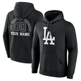 Los Angeles Dodgers Monochrome Personalized Name & Number Pullover Hoodie - MLB