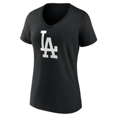 Los Angeles Dodgers Women's Monochrome Personalized Name & Number V-Neck T-Shirt - MLB