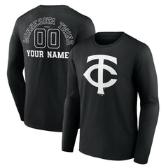 Minnesota Twins Monochrome Personalized Name & Number Long Sleeve T-Shirt - MLB