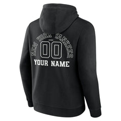 New York Yankees Monochrome Personalized Name & Number Pullover Hoodie - MLB