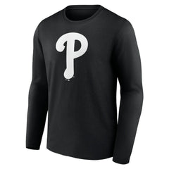 Philadelphia Phillies Monochrome Personalized Name & Number Long Sleeve T-Shirt - MLB