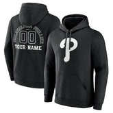 Philadelphia Phillies Monochrome Personalized Name & Number Pullover Hoodie - MLB