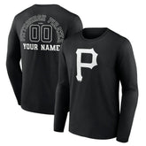 Pittsburgh Pirates Monochrome Personalized Name & Number Long Sleeve T-Shirt - MLB