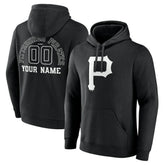 Pittsburgh Pirates Monochrome Personalized Name & Number Pullover Hoodie - MLB