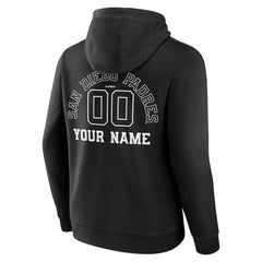 San Diego Padres Monochrome Personalized Name & Number Pullover Hoodie - MLB