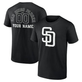 San Diego Padres Monochrome Personalized Name & Number T-Shirt - MLB