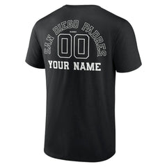 San Diego Padres Monochrome Personalized Name & Number T-Shirt - MLB