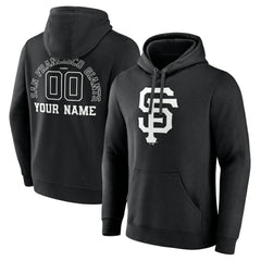 San Francisco Giants Monochrome Personalized Name & Number Pullover Hoodie - MLB
