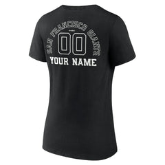 San Francisco Giants Women's Monochrome Personalized Name & Number V-Neck T-Shirt - MLB