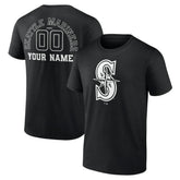 Seattle Mariners Monochrome Personalized Name & Number T-Shirt - MLB