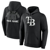 Tampa Bay Rays Monochrome Personalized Name & Number Pullover Hoodie - MLB