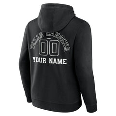 Texas Rangers Monochrome Personalized Name & Number Pullover Hoodie - MLB