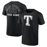 Texas Rangers Monochrome Personalized Name & Number T-Shirt - MLB