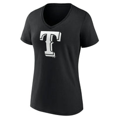 Texas Rangers Women's Monochrome Personalized Name & Number V-Neck T-Shirt - MLB