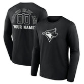 Toronto Blue Jays Monochrome Personalized Name & Number Long Sleeve T-Shirt - MLB