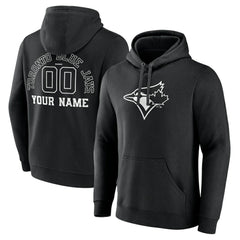 Toronto Blue Jays Monochrome Personalized Name & Number Pullover Hoodie - MLB