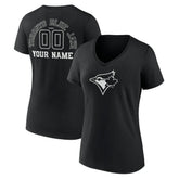 Toronto Blue Jays Women's Monochrome Personalized Name & Number V-Neck T-Shirt - MLB