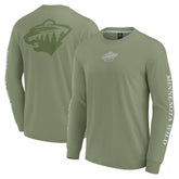 Minnesota Wild Fanatics Elements Strive Long Sleeve T-Shirt - Olive - NHL