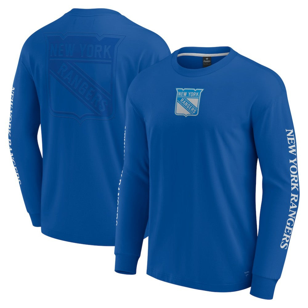 New York Rangers Fanatics Elements Strive Long Sleeve T-Shirt - Blue - NHL