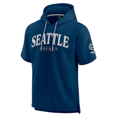 Seattle Kraken Fanatics Elements Ready Short Sleeve Pullover Hoodie - Deep Sea Blue - NHL