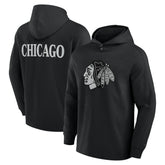 Chicago Blackhawks Fanatics Elements Blaze Tri-Blend Long Sleeve Hoodie T-Shirt - Black - NHL