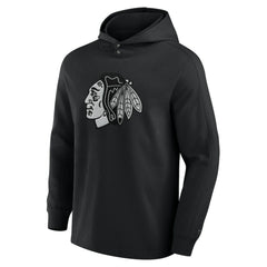 Chicago Blackhawks Fanatics Elements Blaze Tri-Blend Long Sleeve Hoodie T-Shirt - Black - NHL